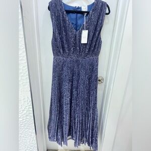 Jade Blue Purple Pleated Maxi Dress